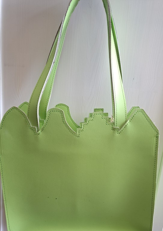 Leer Hollandsche daken in shopper lime groen